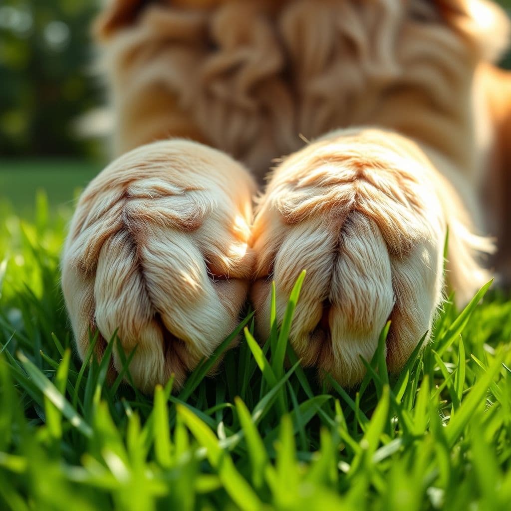 Perro con patas bien cuidadas en un entorno natural
