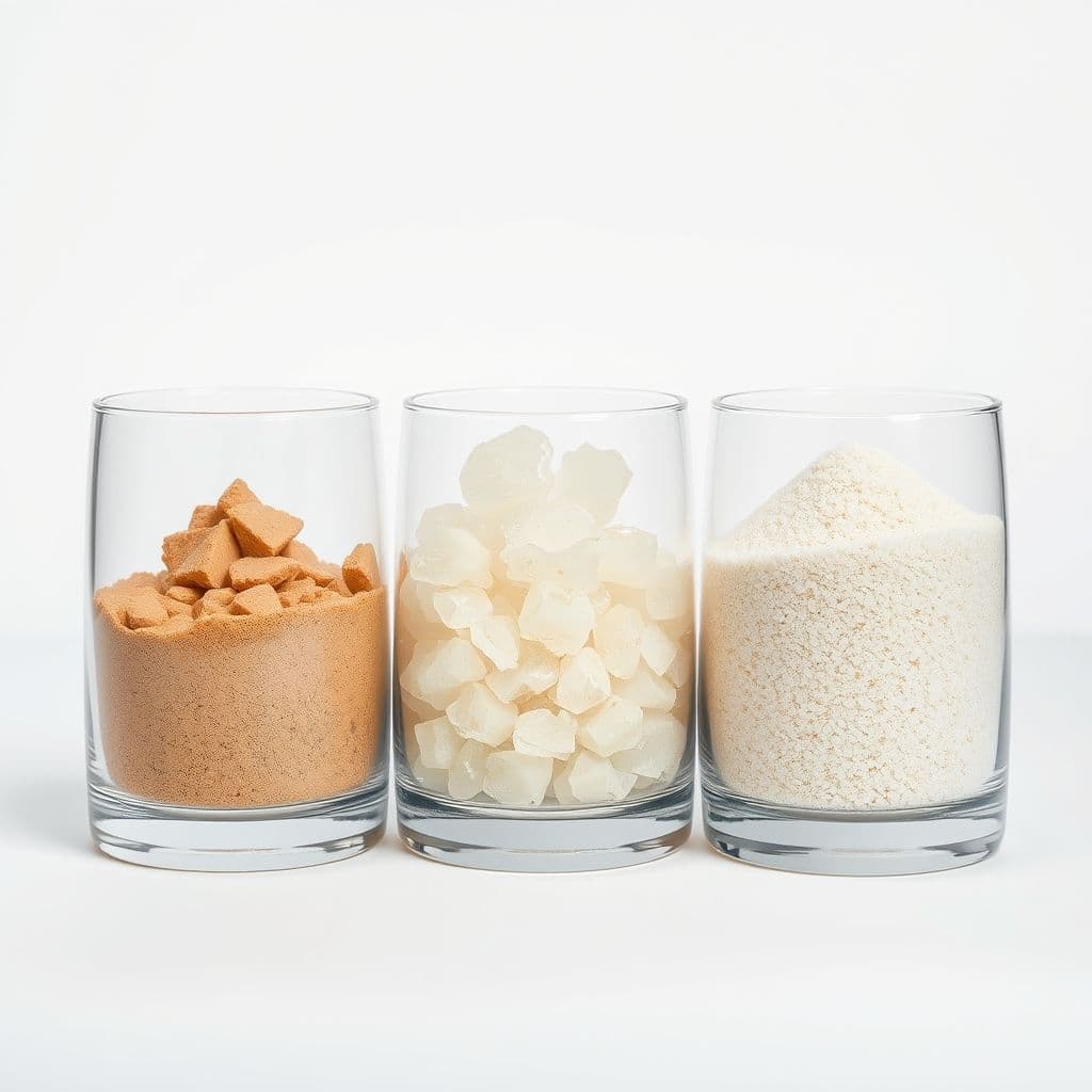 Comparación visual entre diferentes tipos de arena para gatos