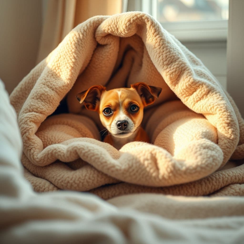 Refugio casero para perros durante fiestas ruidosas