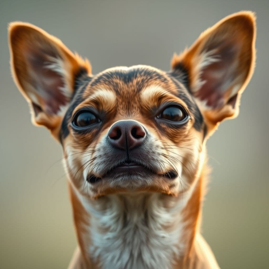 Perro pequeño experimentando un estornudo inverso con expresión de incomodidad