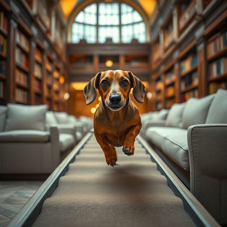 Perro pequeño usando rampa para subir al sofá