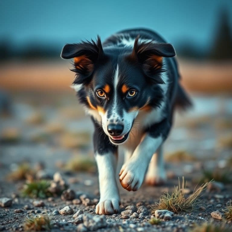 Perro mostrando signos de ansiedad por escarbado compulsivo