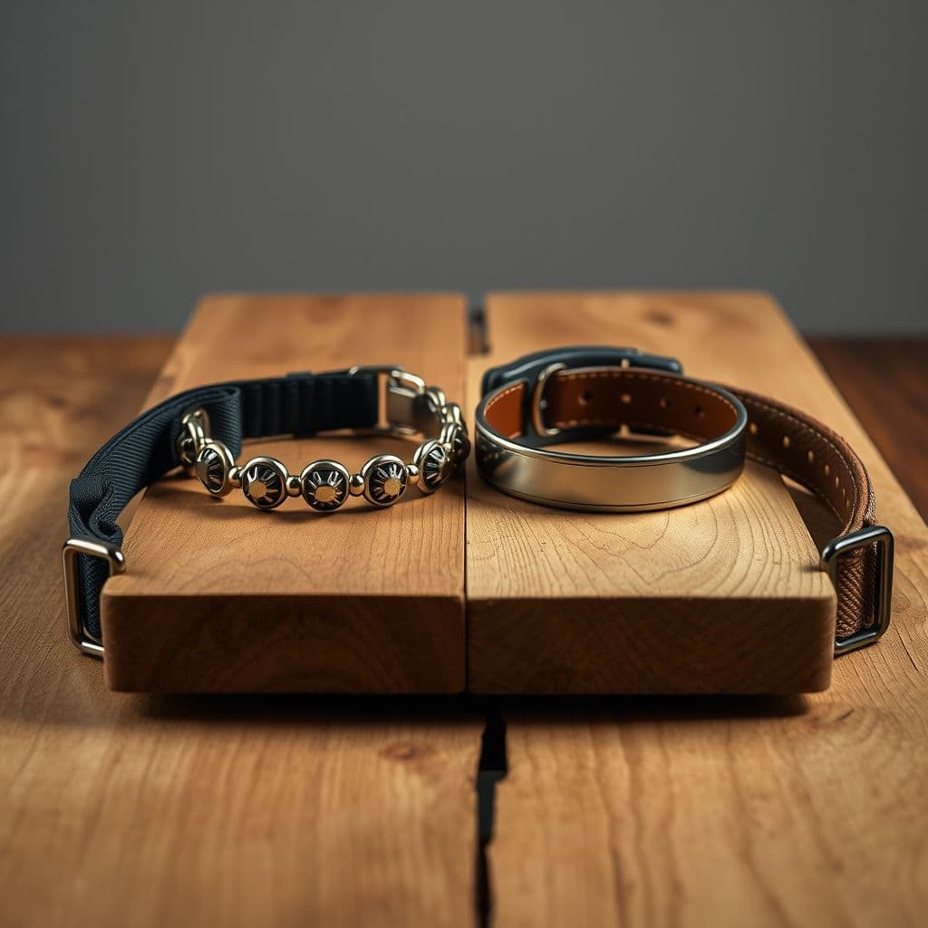 Comparación visual entre diferentes tipos de collares para perros