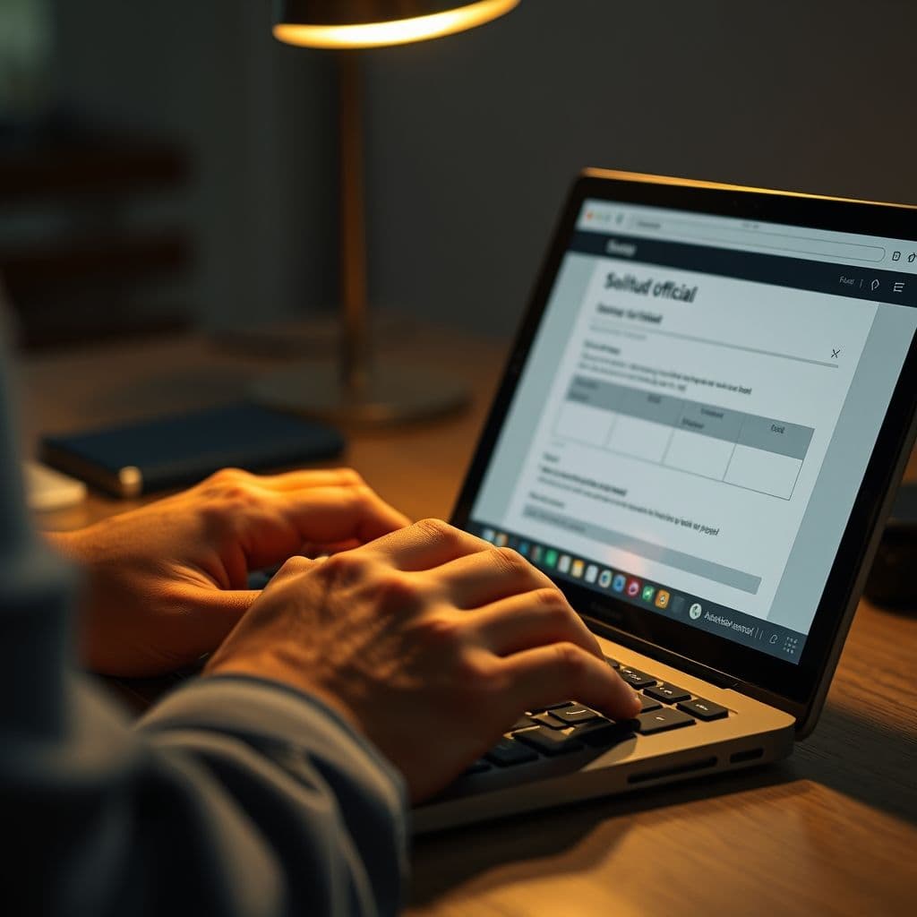 Persona enviando solicitud de información a través de ordenador