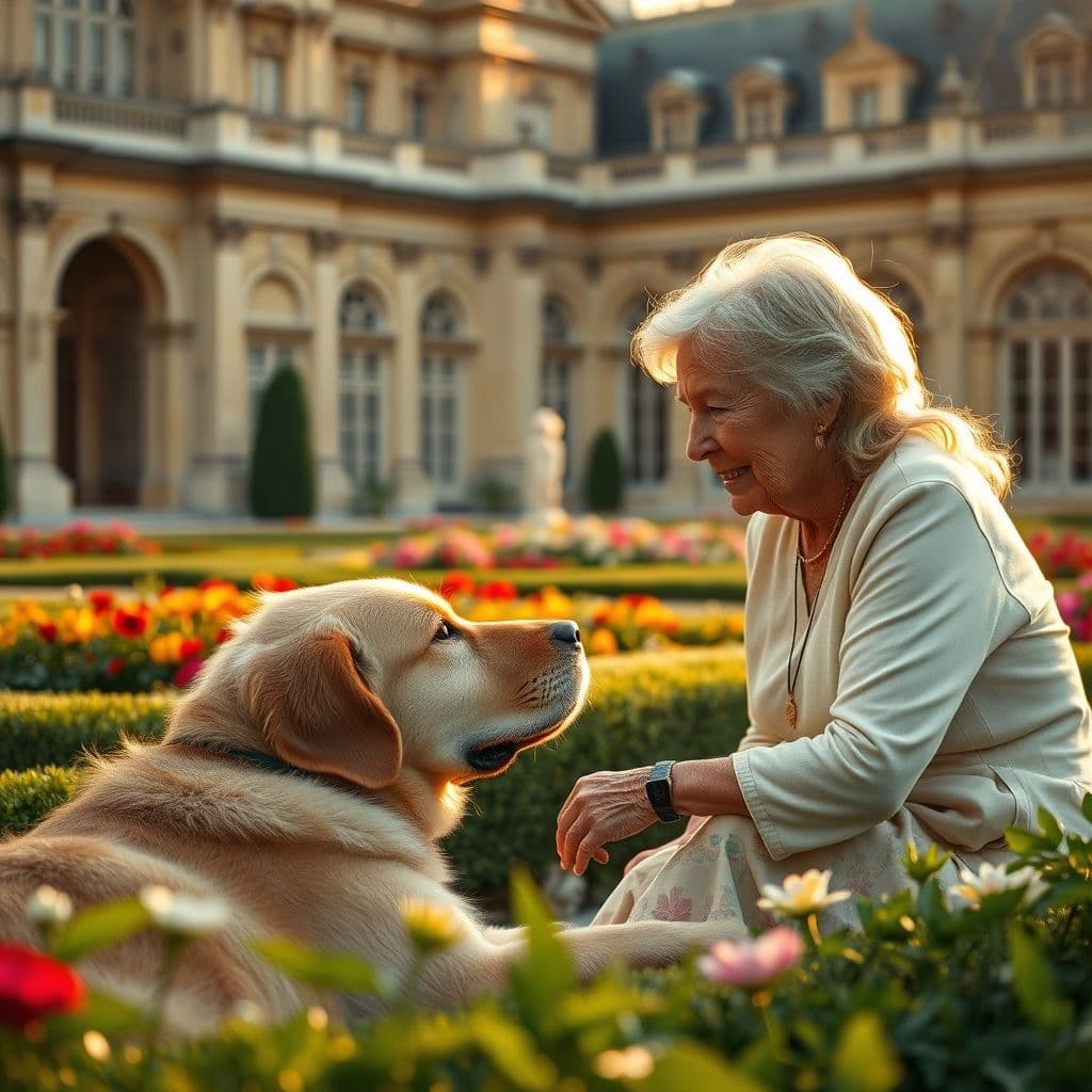Etólogo canino observando a un perro con expresión tranquila en un entorno natural