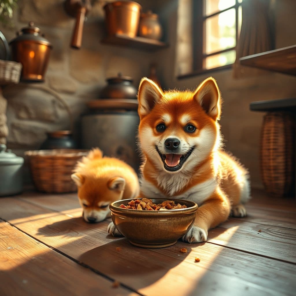 Perro disfrutando de su comida casera
