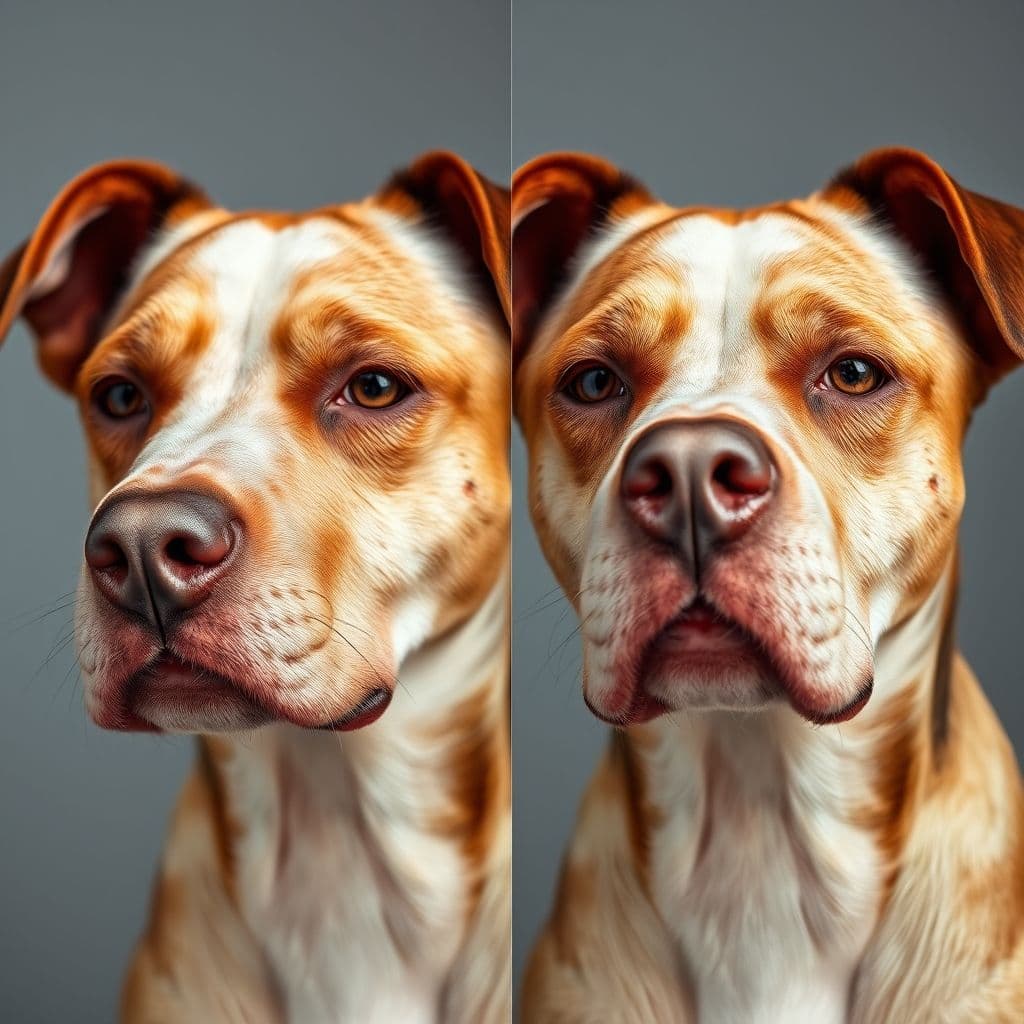 Comparación visual entre piel canina sana vs. irritada por champú humano
