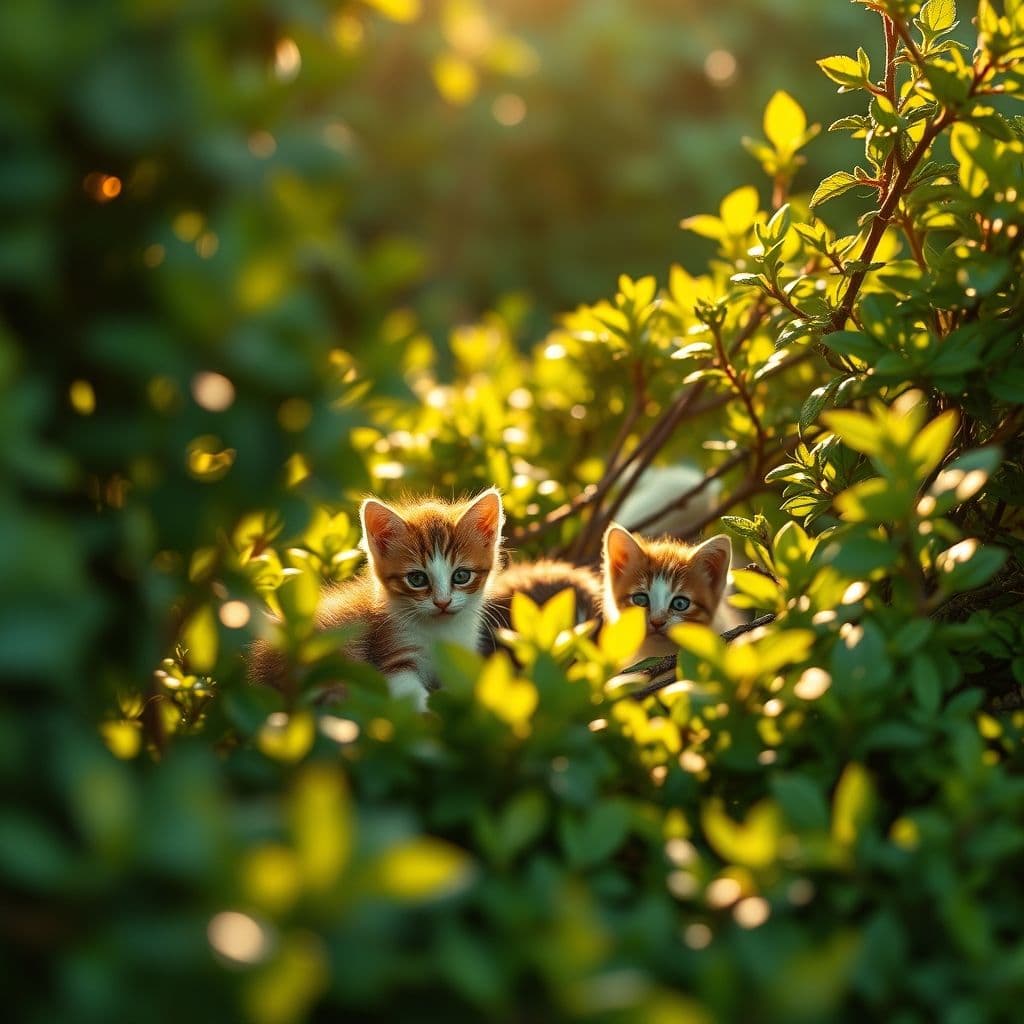 Persona observando gatitos desde distancia segura