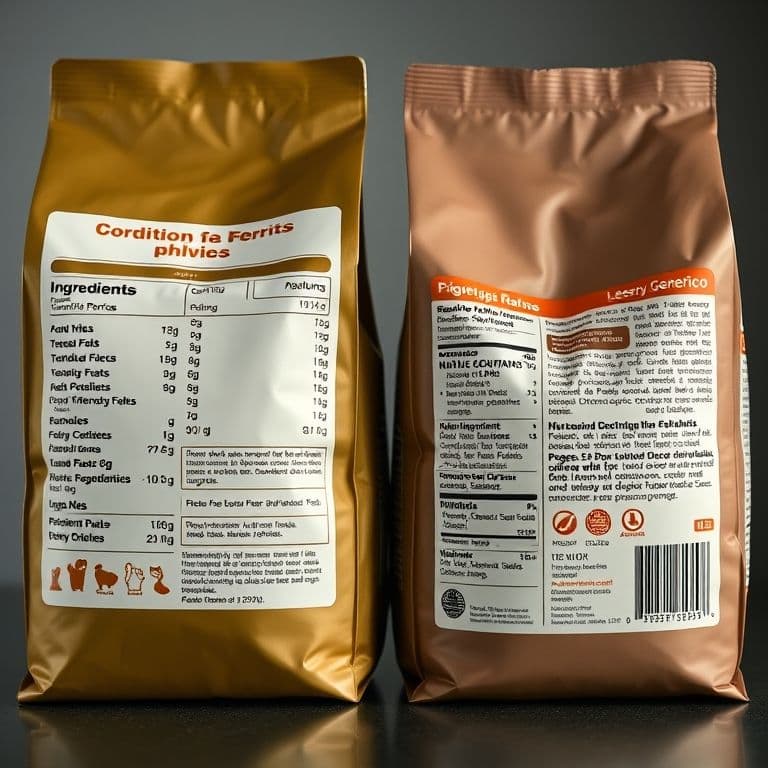 Comparación etiquetado claro vs etiquetado vago en piensos para perros