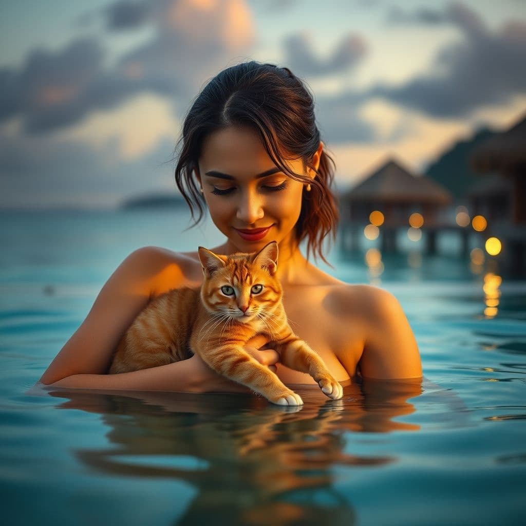 Persona sosteniendo un gato en brazos mientras se pesa en una báscula doméstica