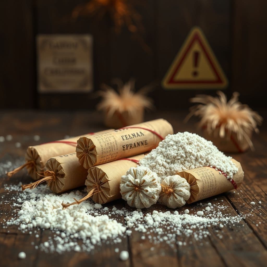 Comparación visual entre petardos tradicionales y cebollitas de pólvora blanca