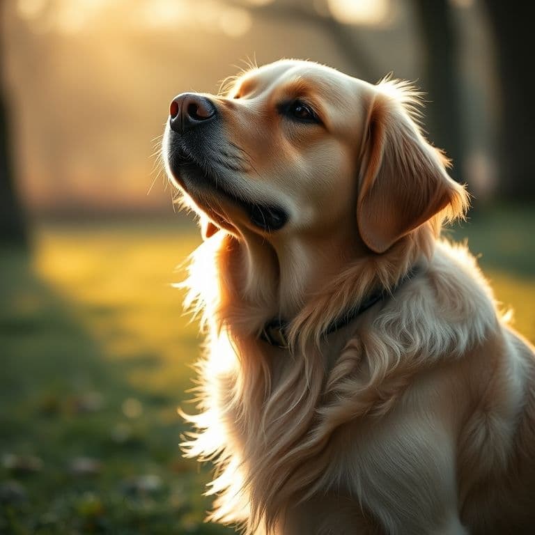 Perro con caspa siendo cepillado suavemente en un ambiente cálido y acogedor