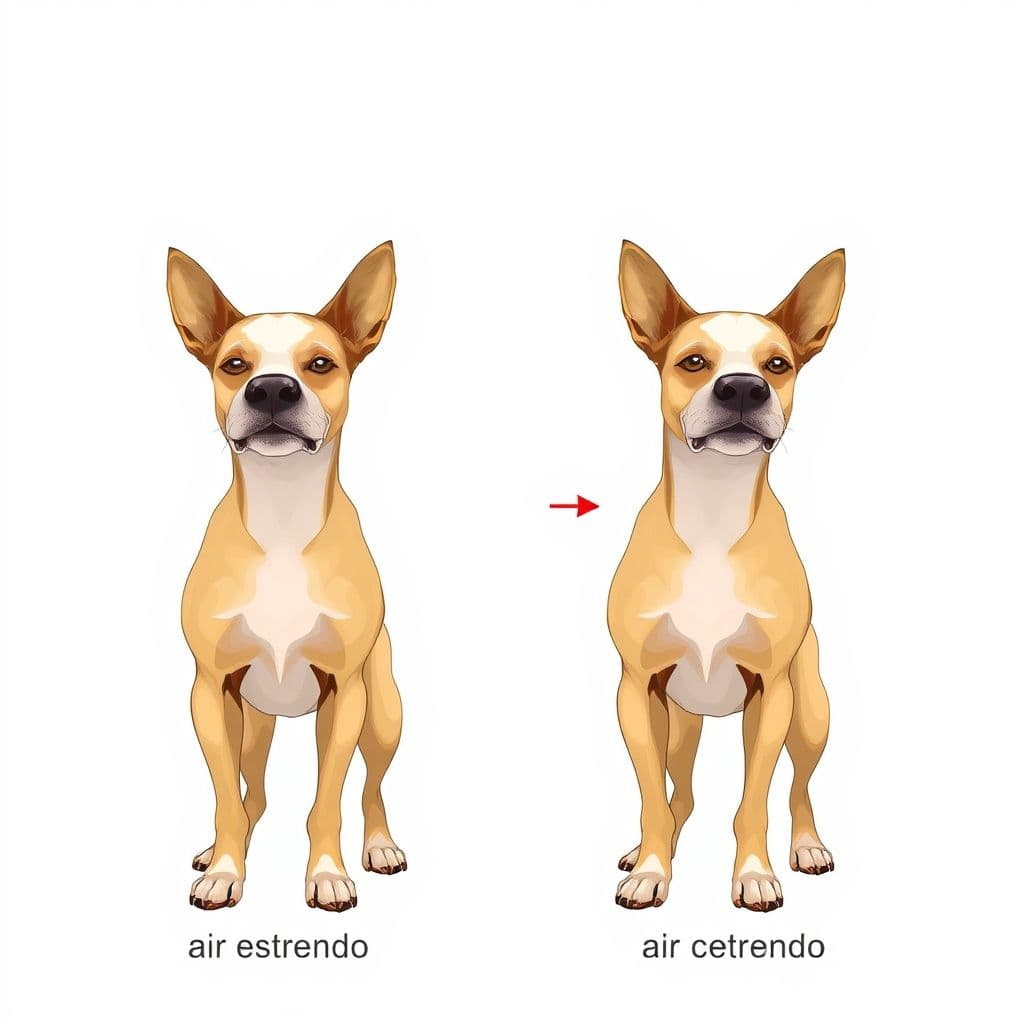 Comparación visual entre estornudo normal e inverso en perros