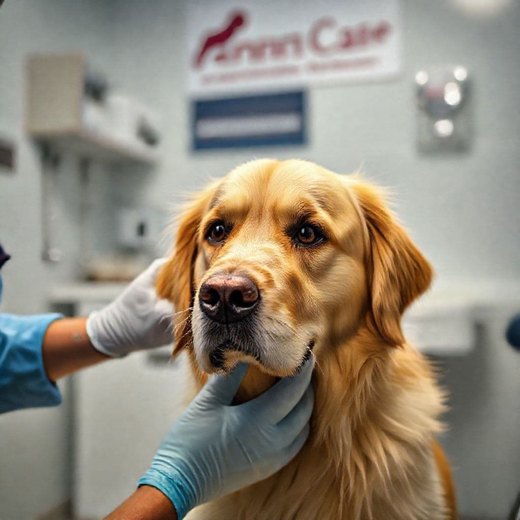 Cachorro saludable recibiendo vacuna contra parvovirus en consultorio veterinario