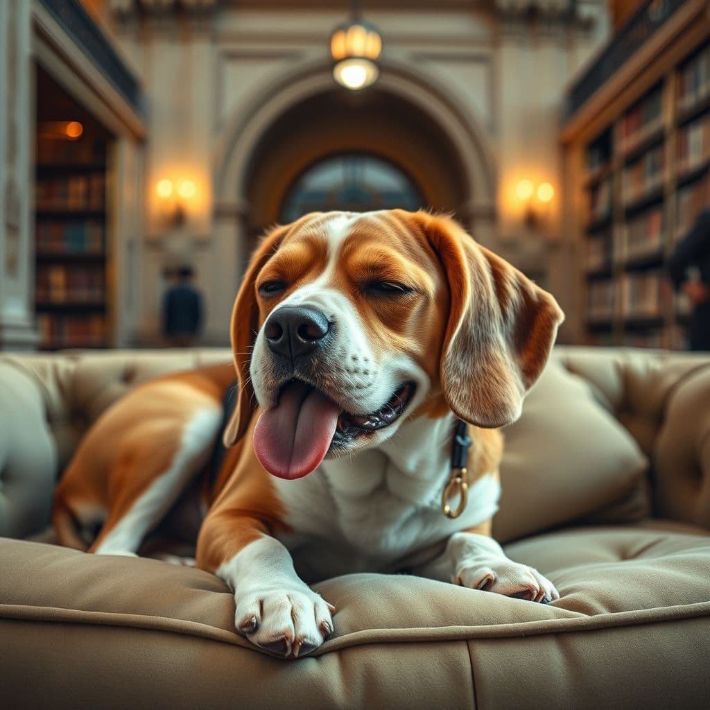 Perro relajado con masajes en la cabeza