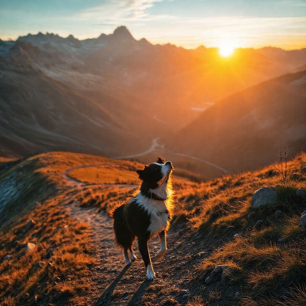 Perro caminando libremente junto dueño sin correa en naturaleza