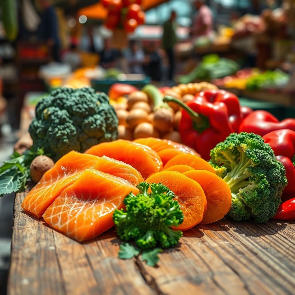 Ingredientes frescos para la receta de perros con alergias