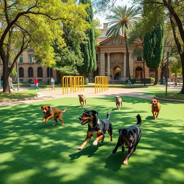 Señal de pipicán o zona canina donde se permiten perros sueltos