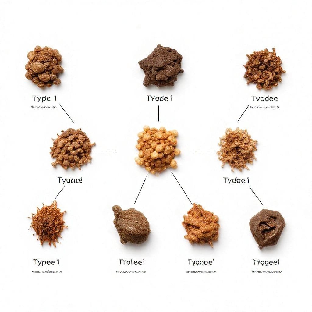 Escala visual del cacómetro para perros y gatos mostrando los 7 tipos de heces