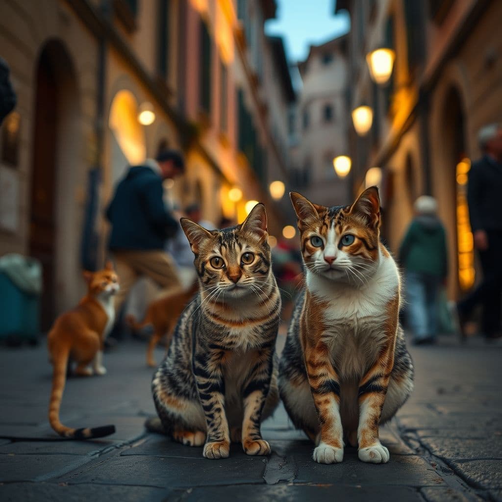 Voluntarios alimentando una colonia felina urbana