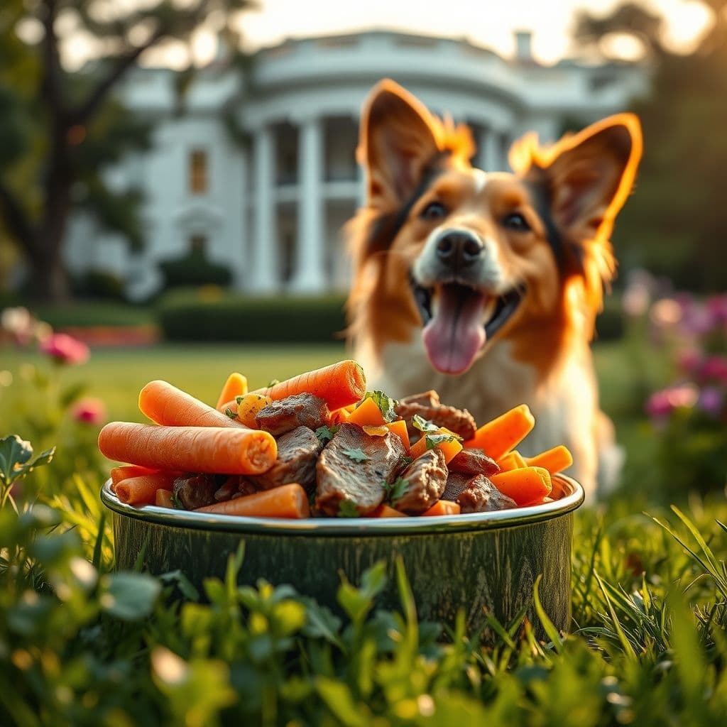 Alimentos saludables para perros dispuestos en un tazón