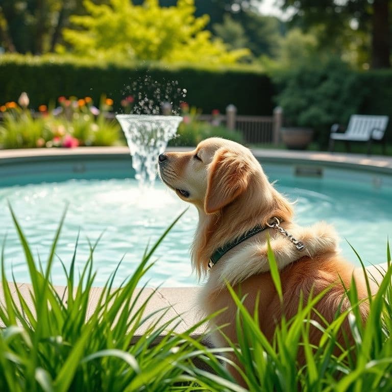 Sanitario natural de pasto real para perros en un jardín moderno