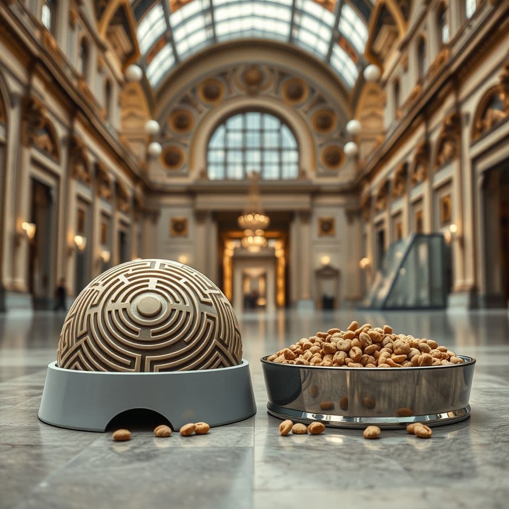 Comparación entre plato antiglotonería comercial y método casero con piedras