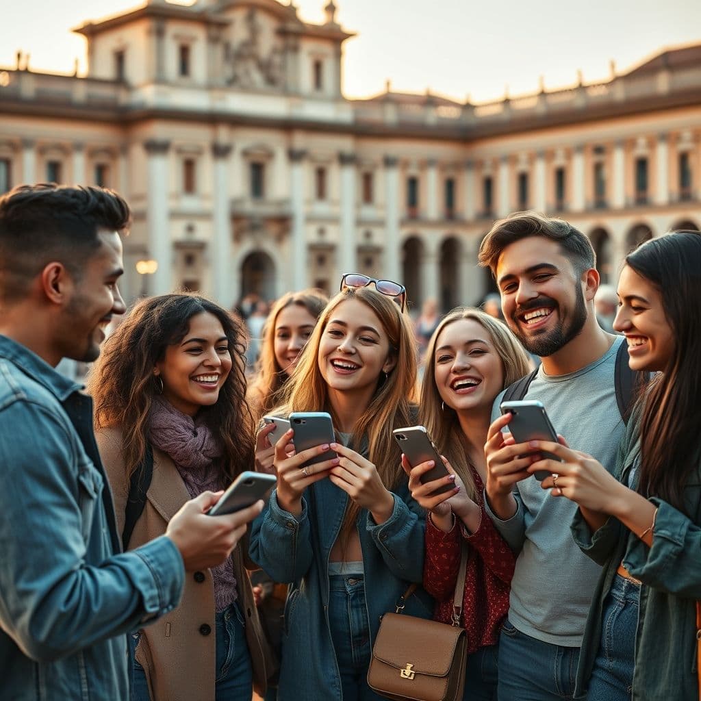 Grupo de amigos manteniendo rachas activas en TikTok