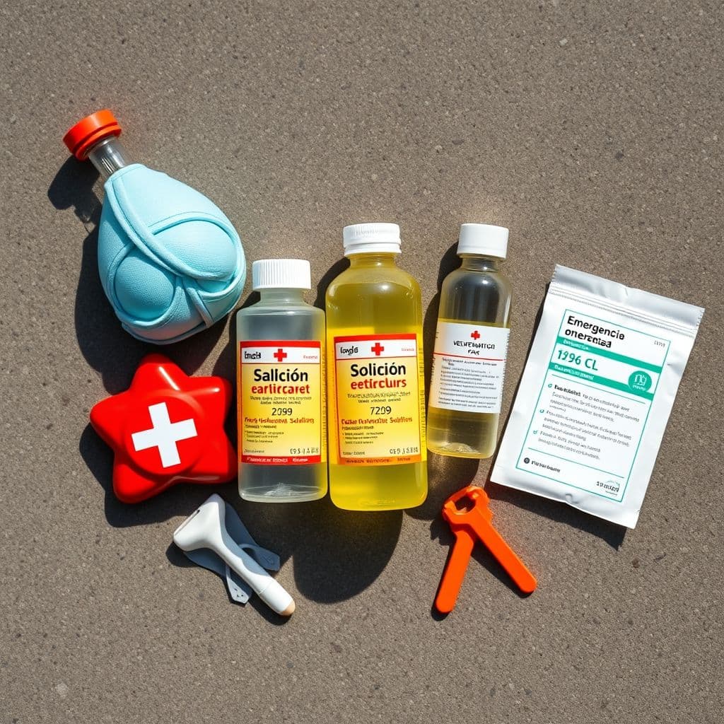 Kit de primeros auxilios para mascotas con elementos esenciales