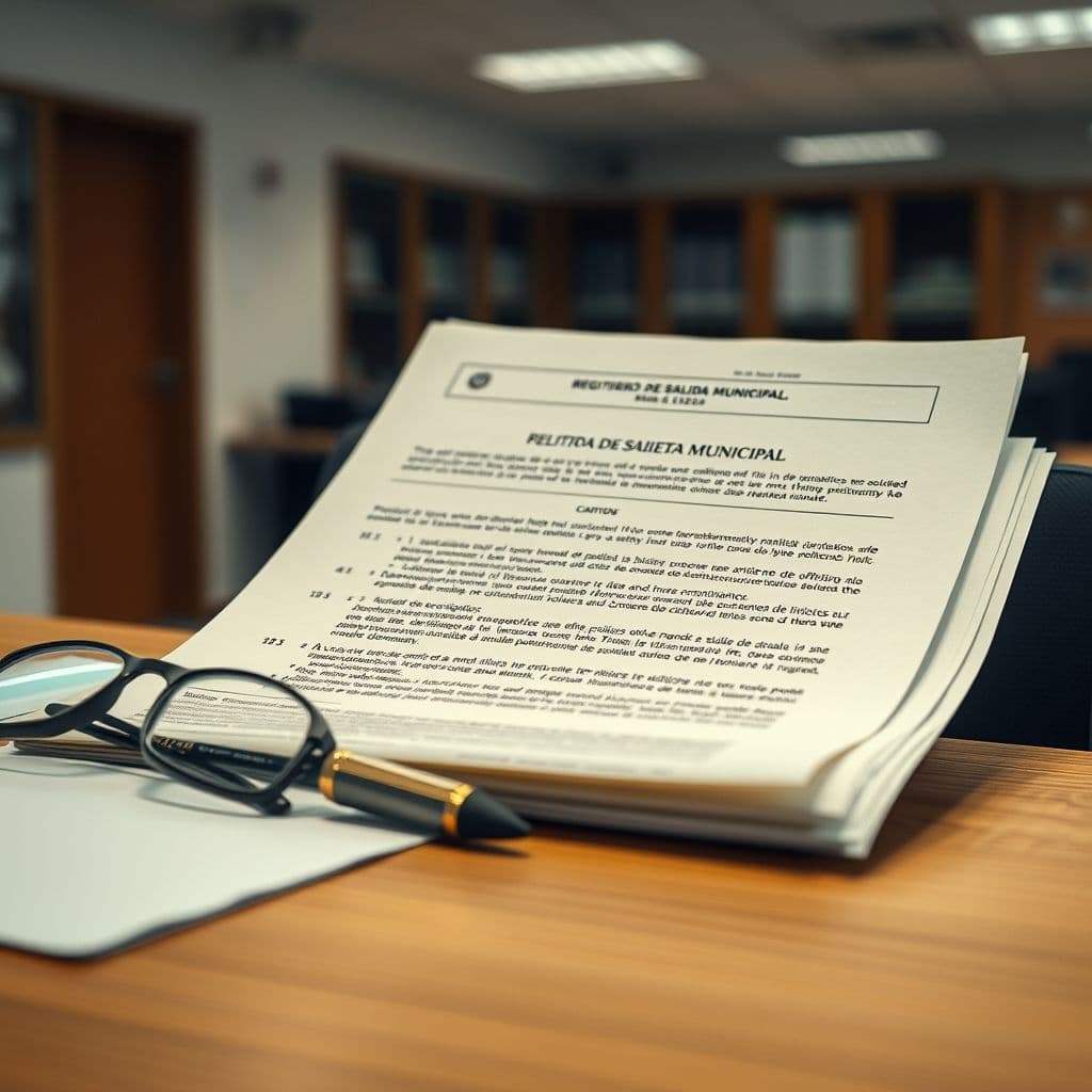 Documento de registro de salida oficial con sello municipal