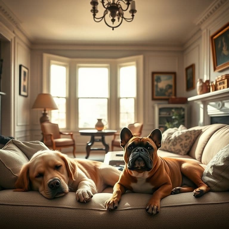 Dos perros compartiendo espacio pacíficamente después de un proceso de rehabilitación