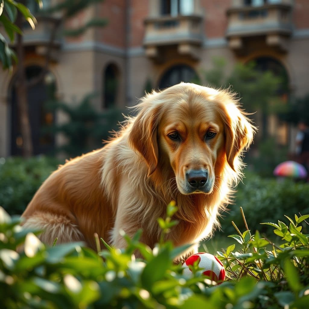 Perro buscando un juguete escondido usando su olfato