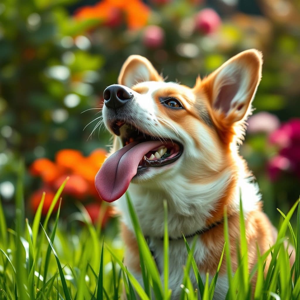 Close-up de un perro con bozal de pico de pato mostrando comodidad y capacidad para beber