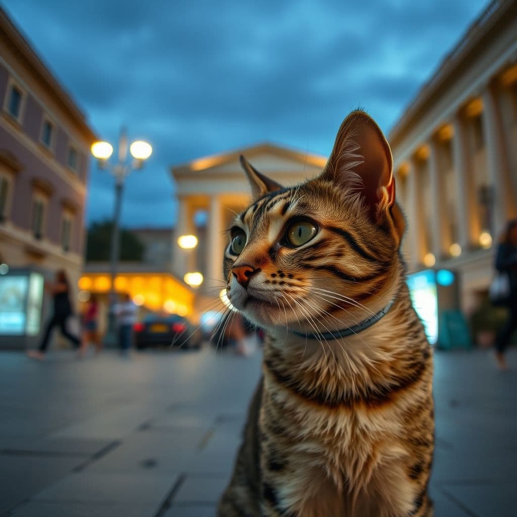 Gato de colonia felina esperando ayuda humanitaria