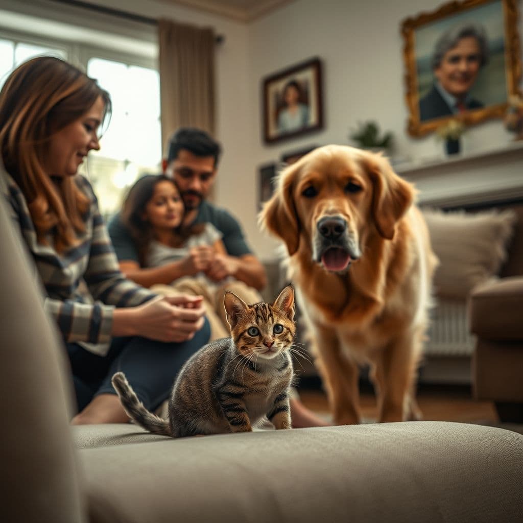 Gato de colonia felina siendo adoptado por familia