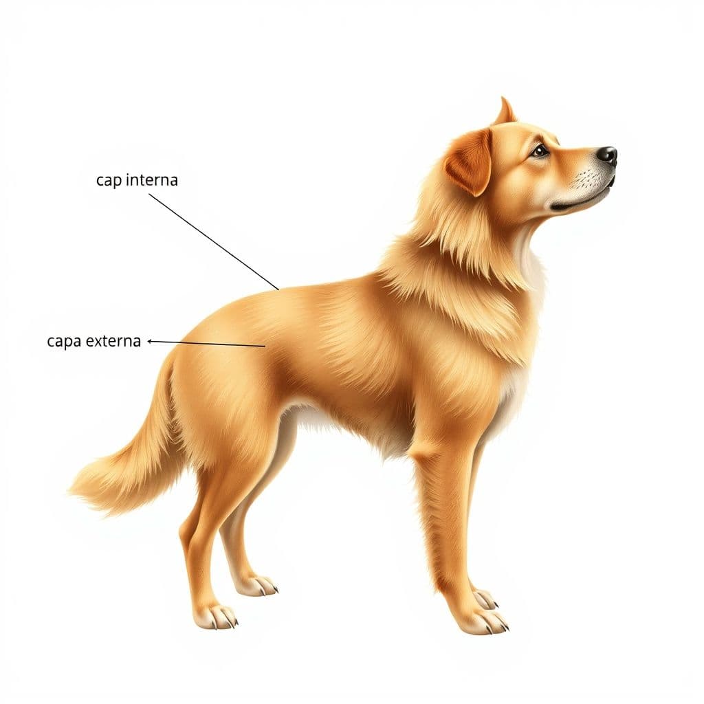 Estructura del pelaje de doble capa en perros