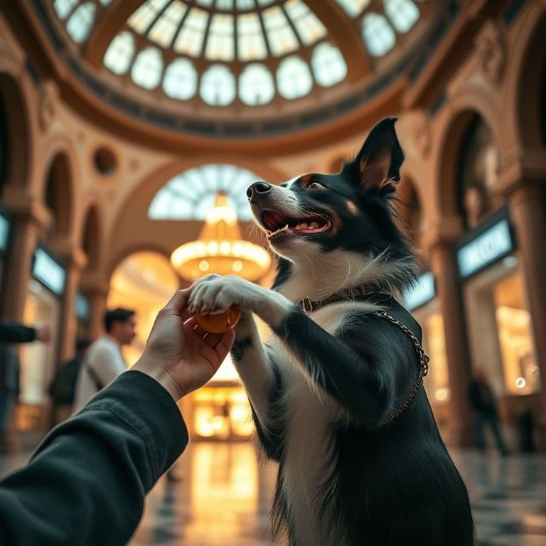 Perro recibiendo premio durante sesión de condicionamiento positivo con sonidos de fuegos artificiales
